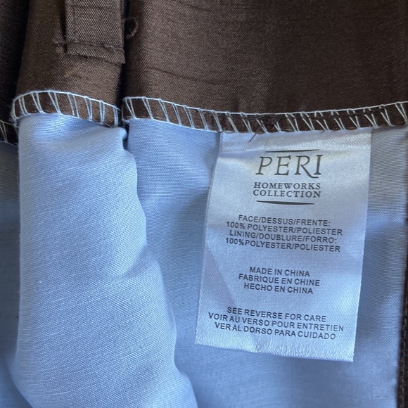 Peri Home works Collection Pinched Pleated Brown Faux Silk Curtains Drapes 24x84 - Picture 7 of 7